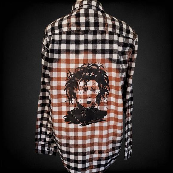 Edward Scissorhands Custom Flannel Shirt - XL - Picture 1 of 7